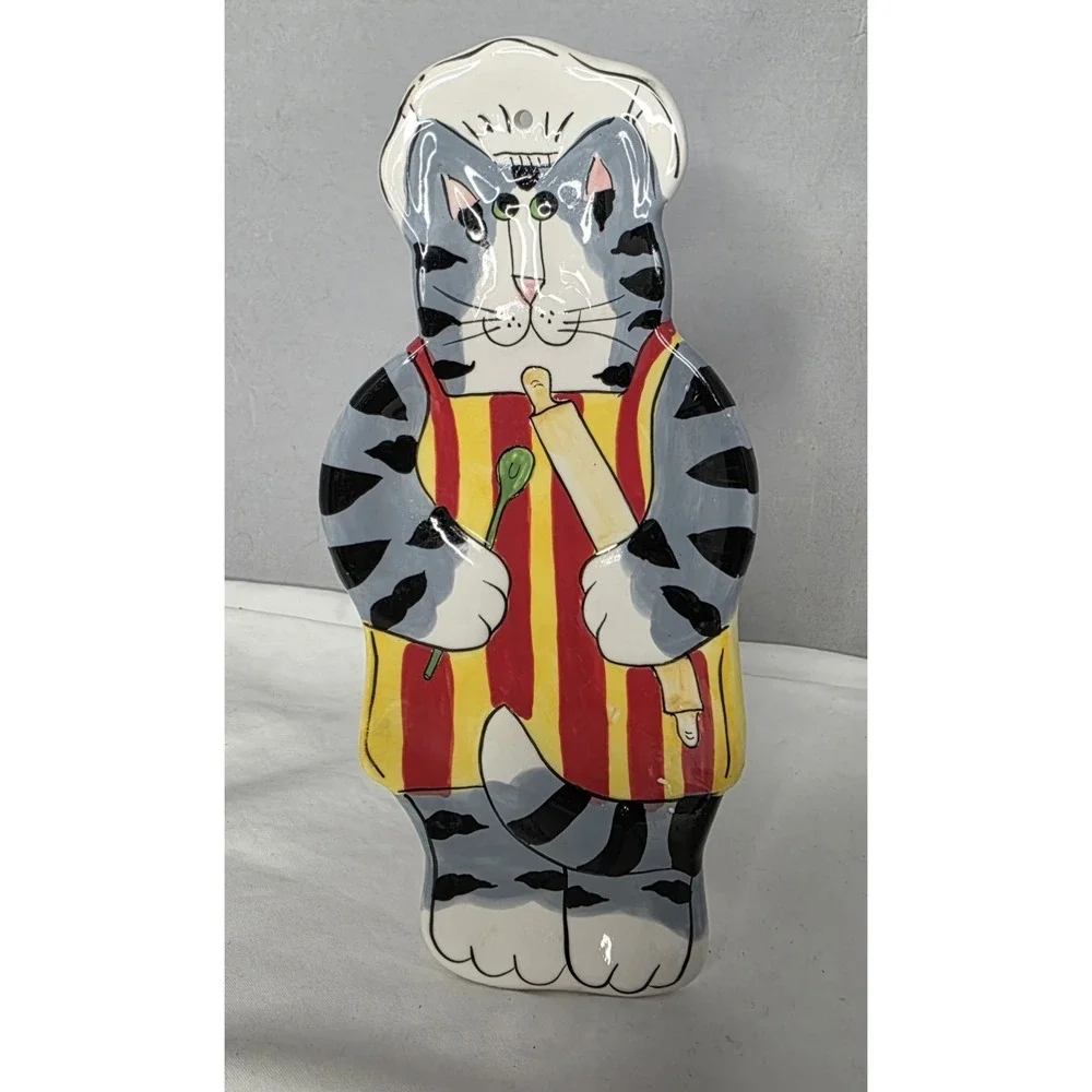 Very CollectibleCandace Reiter Designs Catzilla Cat Spoon Rest/ 2002 Hard Find